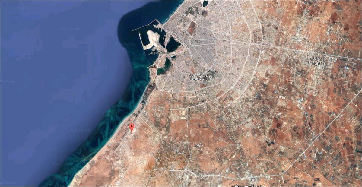 Libya- RSCB photo of alleged UAE AT-802U Air Tractor airstrike in southern Benghazi (Qunfudah's custom hangers area)  