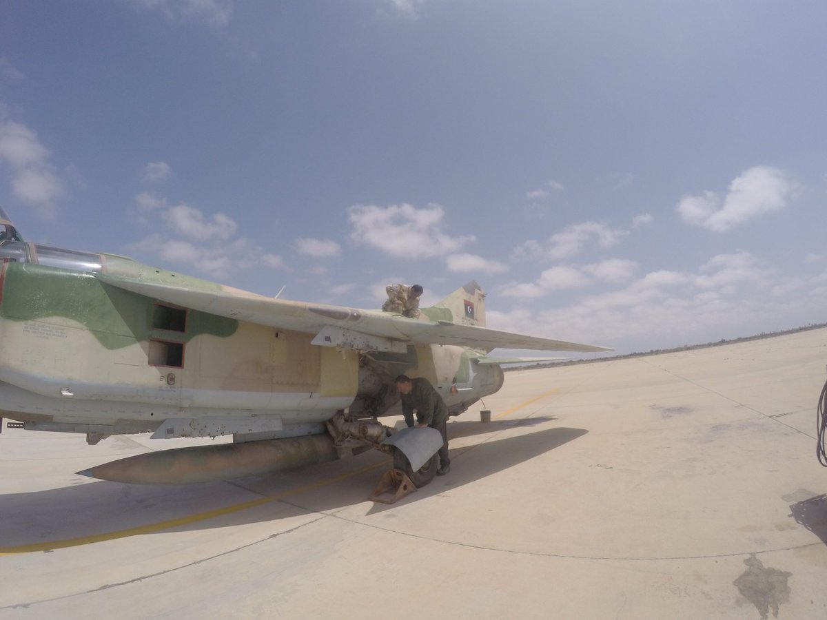 Libya- MiG-23 at Misrata Airbase, allegedly prior to takeoff for reconnaissance sortie   