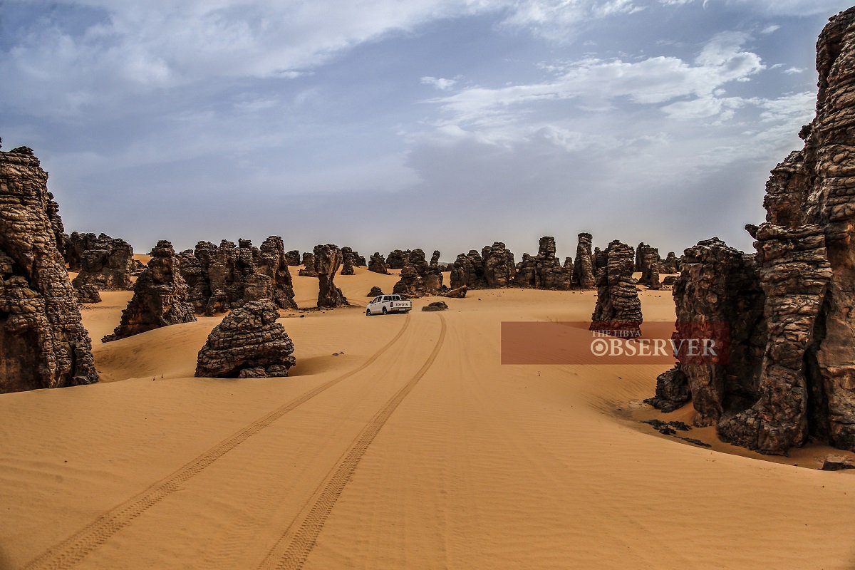 Magadet desert in Ghat, southwestern Libya, a world of strange rock formations   