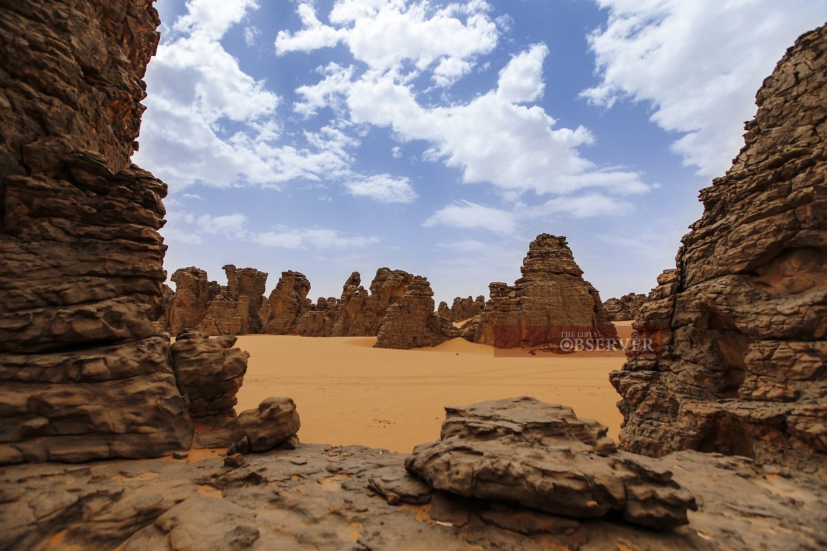 Magadet desert in Ghat, southwestern Libya, a world of strange rock formations   