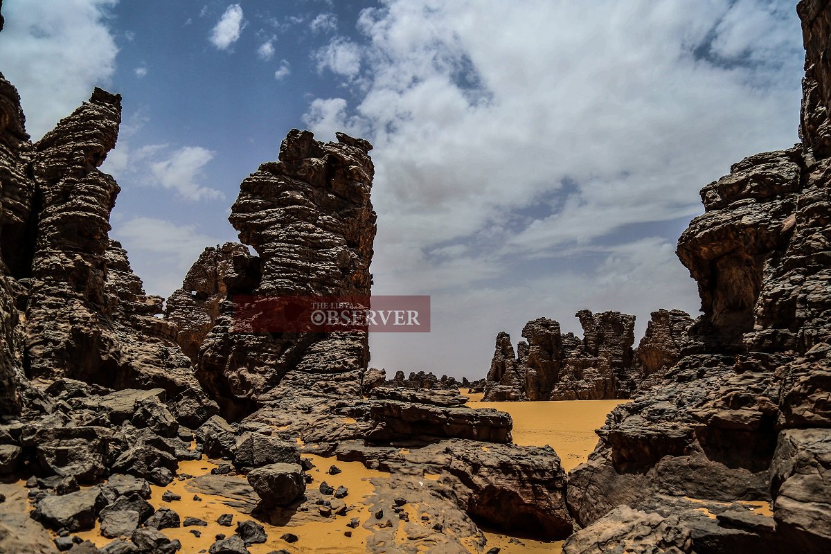 Magadet desert in Ghat, southwestern Libya, a world of strange rock formations   