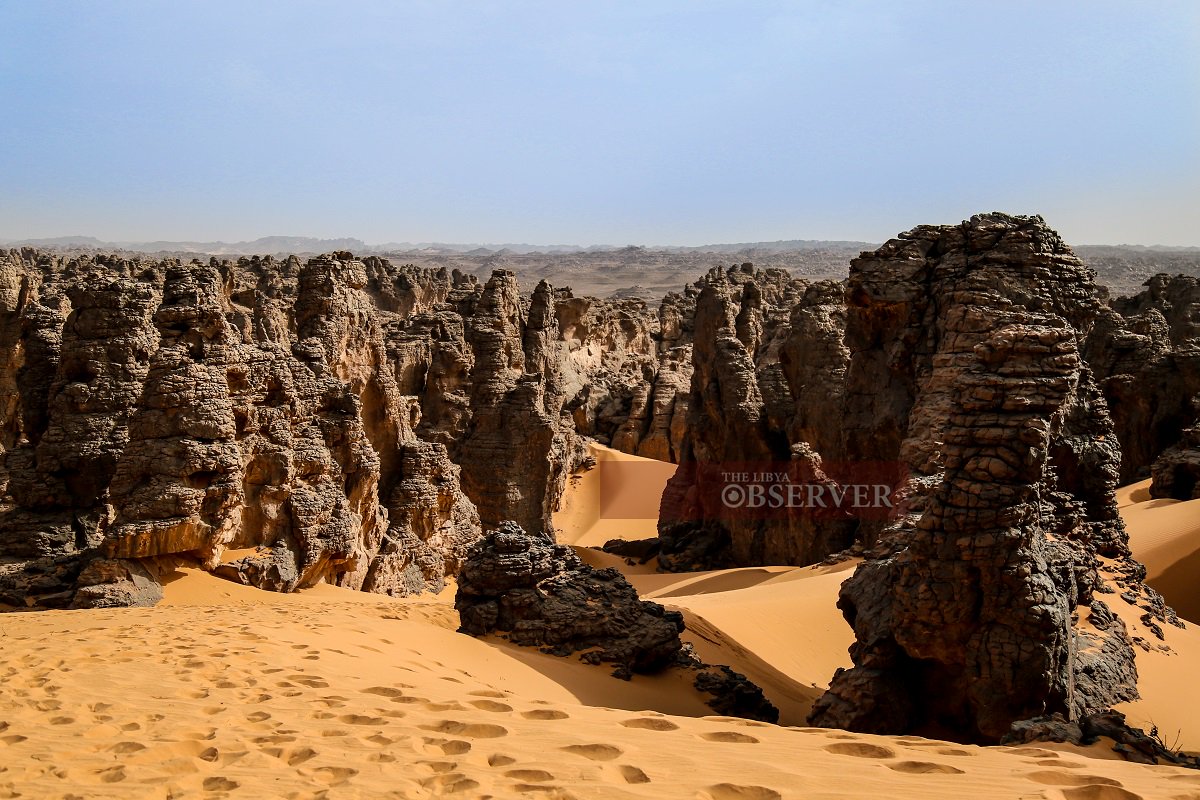 Magadet desert in Ghat, southwestern Libya, a world of strange rock formations   