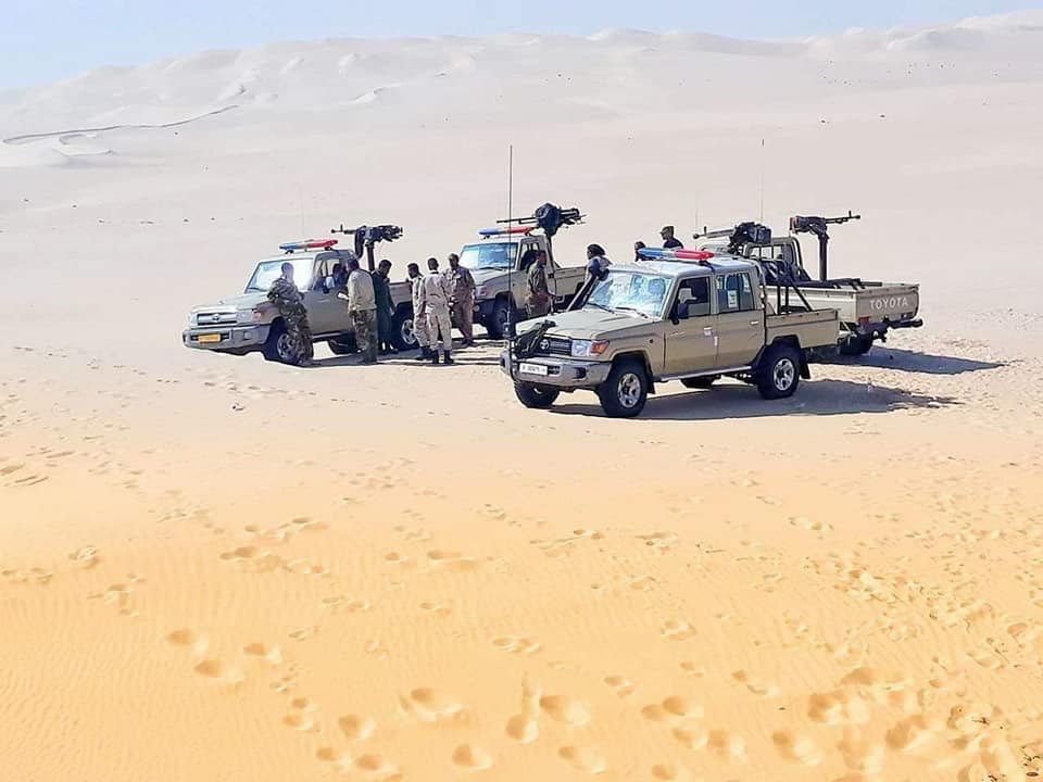 Libya- LNA patrols in the area of Abu-Attifel Oil Field   