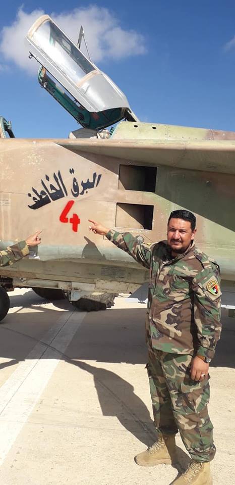 Libya- LAF MiG-23 out of Labraq Airbase following first training flight after reportedly being out of service for 31 years, brought from Jufra Airbase and refitted from parts cannibalized from other aircraft   