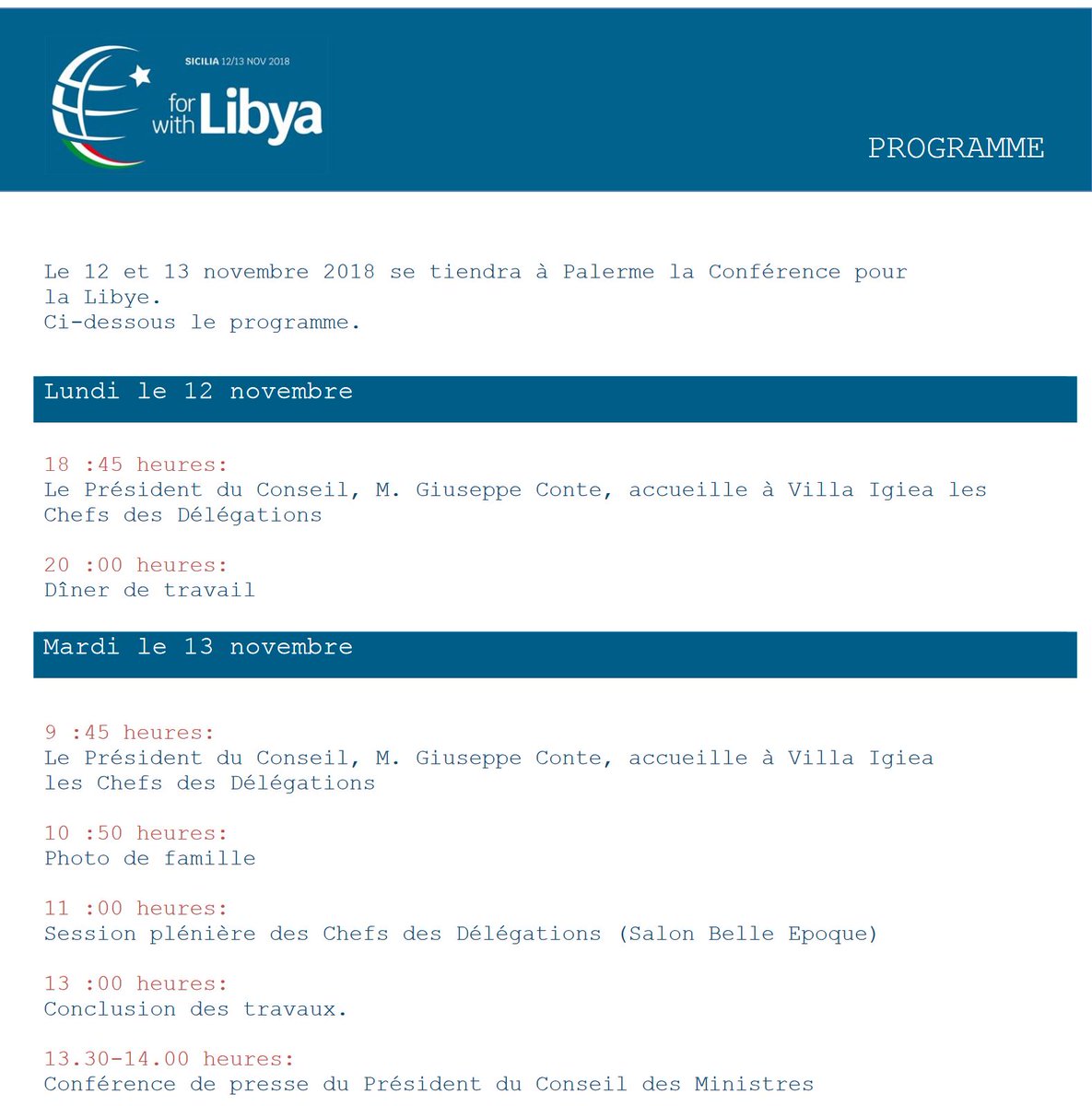 Unpromising start for Italy's Palermo conference on Libya which kicked off earlier today, due to Khalifa Hifter's boycott and to France, the US and Germany's ministerial rather than presidential representation contrary to what was previously suggested by the Italian press.   