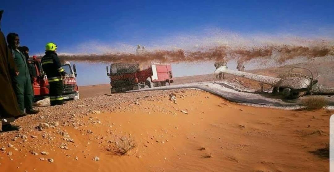 Libya- photos of LAF SF.260 aircraft that took off from Brak al-Shati Airbase and crashed near Hamada, pilot and co-pilot reportedly survived   