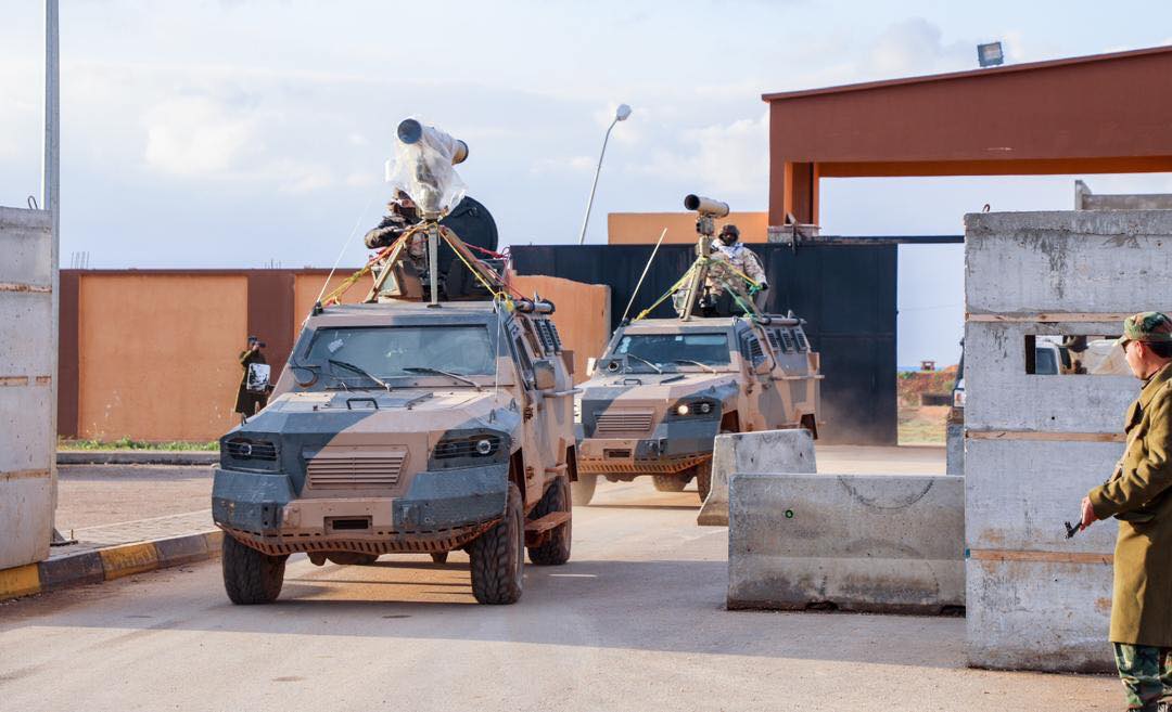 Libya- photos of LNA Tariq bin Ziyad Bn. deploying to the south, including at least 2 vehicles (possible KrAZ Cougar) with improvised mounting of 9M133 Kornet/AT-14 Spriggan and at least 4 Jordan ian KADDB al-Wahsh + Snake Head turret   