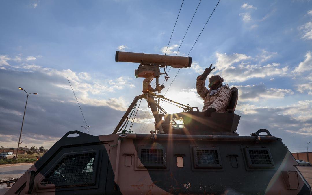 Libya- photos of LNA Tariq bin Ziyad Bn. deploying to the south, including at least 2 vehicles (possible KrAZ Cougar) with improvised mounting of 9M133 Kornet/AT-14 Spriggan and at least 4 Jordan ian KADDB al-Wahsh + Snake Head turret   