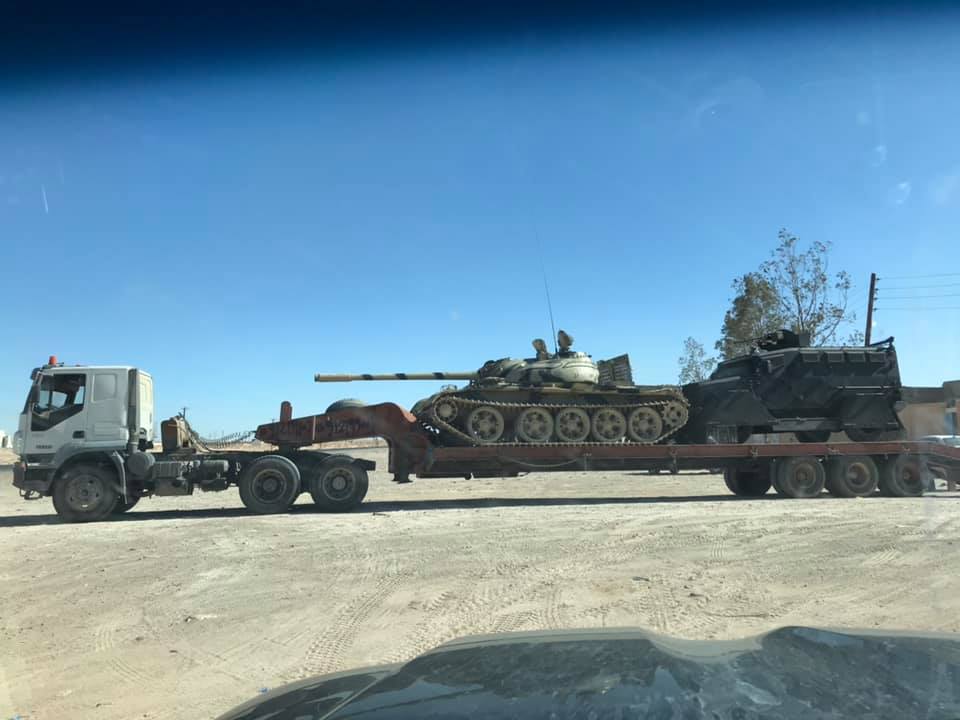 Libya- vehicles deployed to the south as part of new LNA operation: - Panthera F9 with wheel armor - T-55s - BM-21 launchers  - BMP3 Khrizantema without launcher - Panthera T6   
