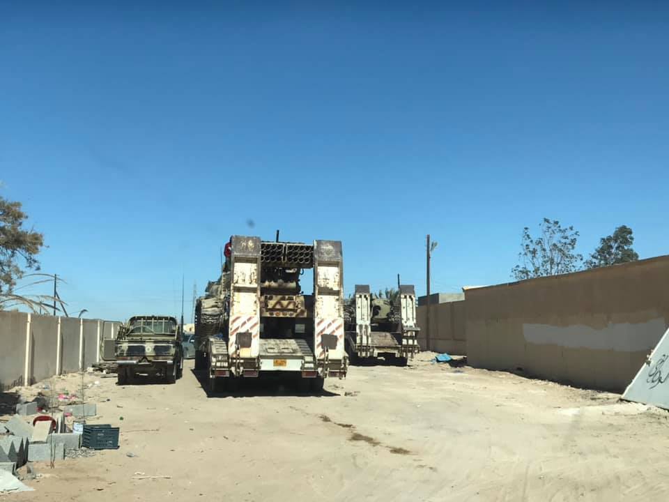 Libya- vehicles deployed to the south as part of new LNA operation: - Panthera F9 with wheel armor - T-55s - BM-21 launchers  - BMP3 Khrizantema without launcher - Panthera T6   