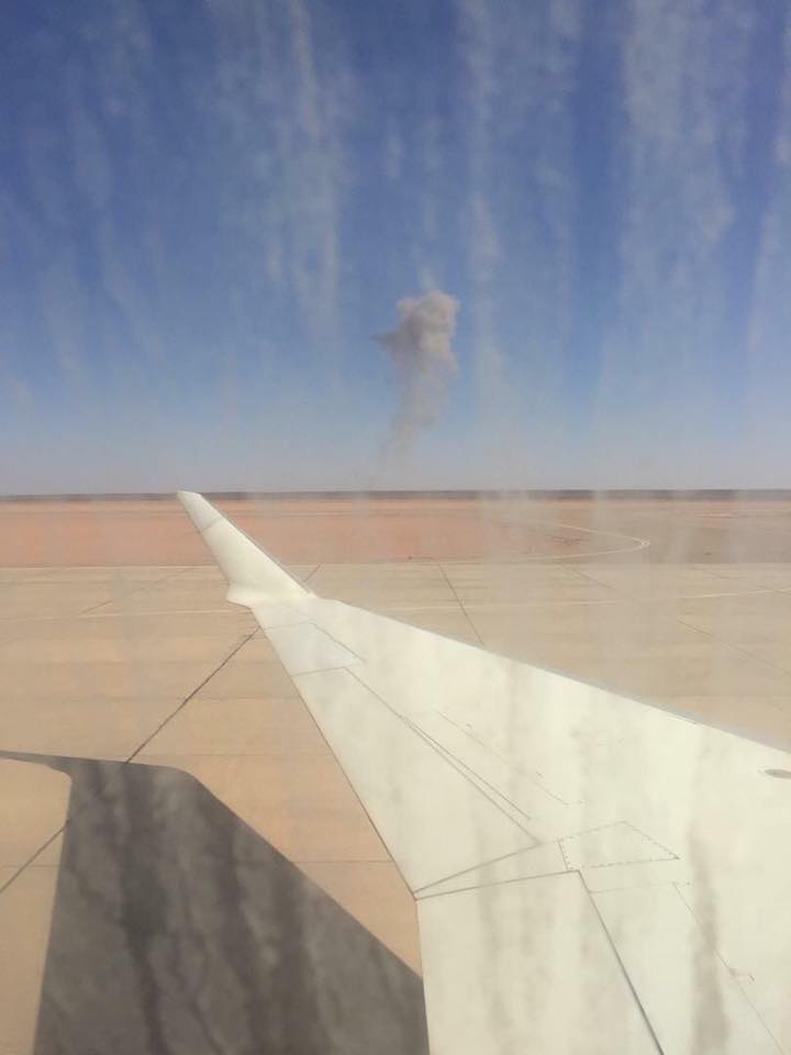 Libya- photo of LAF airstrike on/near al-Feel Oil Field.  LNA alleges that the airstrike was targeting the nearby airfield, as a small cargo plane carrying reinforcement and resupply for Chadian militias was approaching to land there   