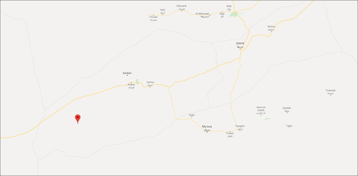 Libya- photo of LAF airstrike on/near al-Feel Oil Field.  LNA alleges that the airstrike was targeting the nearby airfield, as a small cargo plane carrying reinforcement and resupply for Chadian militias was approaching to land there   