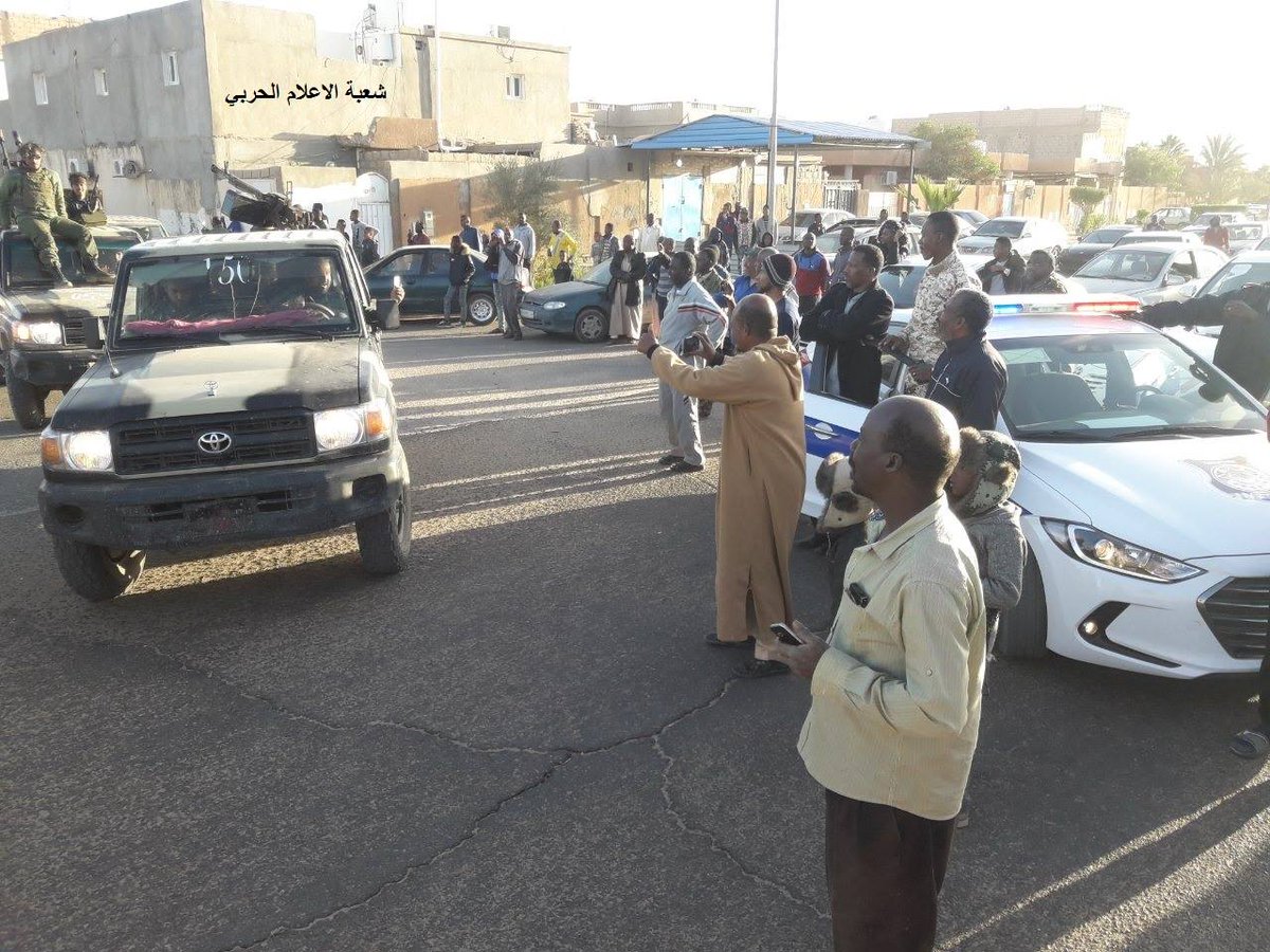 Yesterday in Taraghin and Fungul – Warm welcome from locals as LNA units entered peacefully to the two southern Libyan towns.   