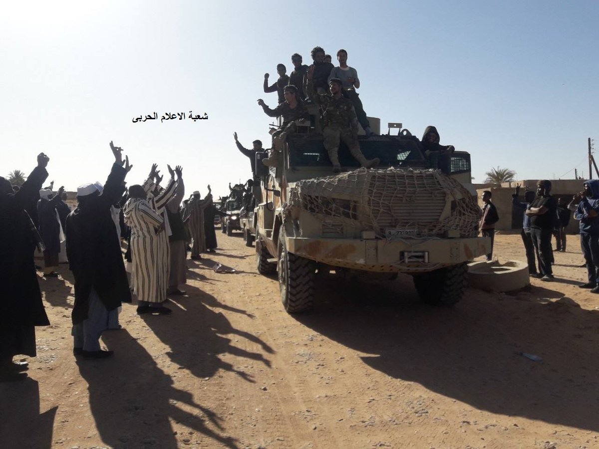 Yesterday in Taraghin and Fungul – Warm welcome from locals as LNA units entered peacefully to the two southern Libyan towns.   