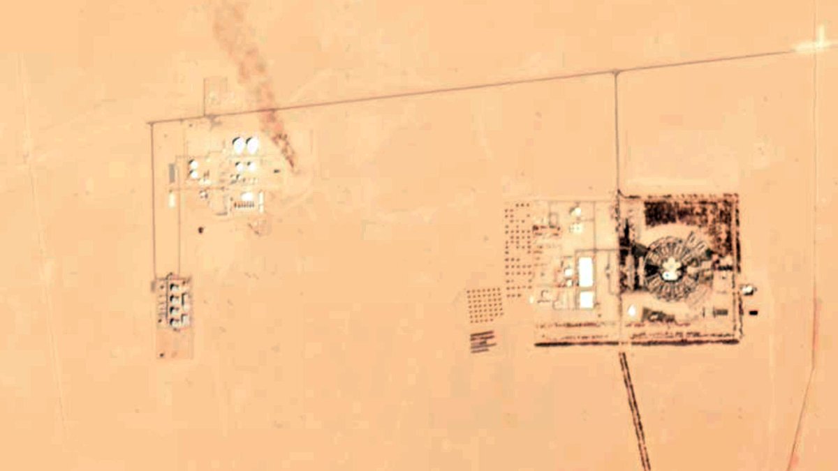 A @planetlabs satellite visual (captured today) confirming that the Sharara oilfield in southwestern Libya is FINALLY operational after being offline for three months. Max capacity is 315,000 bpd, but current flow is below half that