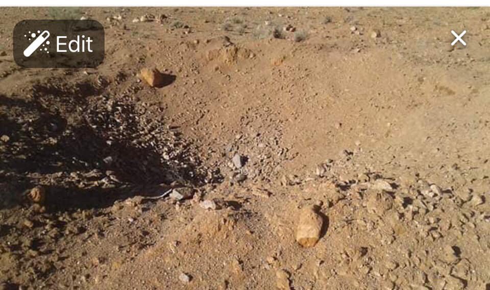 Effect of airstrike in Mazdah area, south to Tripoli