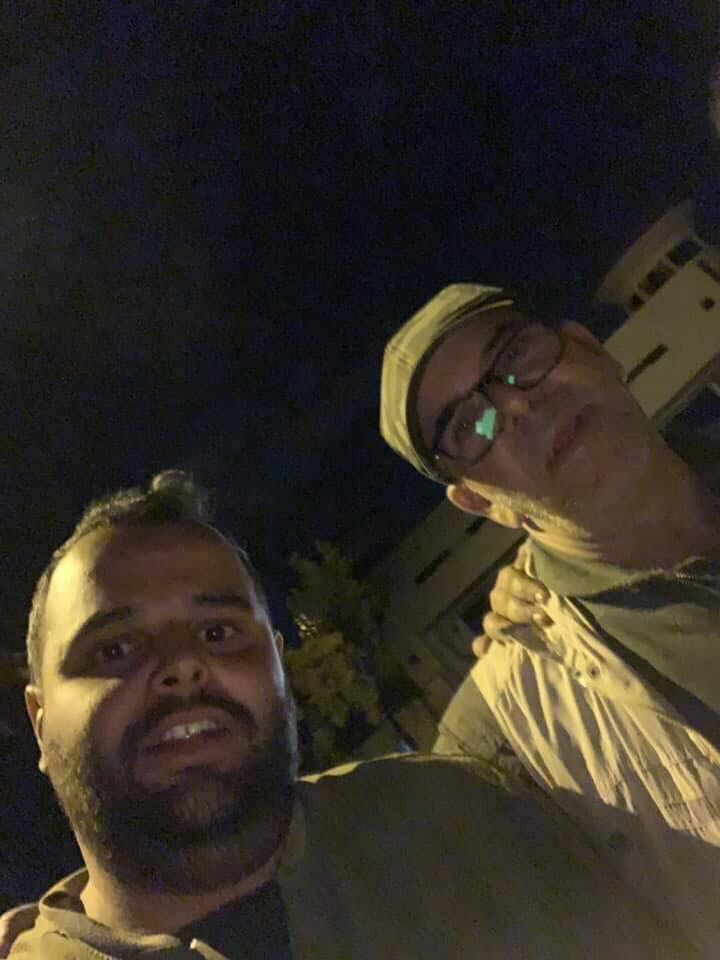 Image of Salah Badi, one of commanders of GNA forces in front of the camp Yarmouk this evening. As well as the photo of Abdulsalam Zubi (the Adidas t-shirt), the 301th Battalion Commander (Halabous Brigade Commander) of GNA from inside Yarmouk camp this evening.