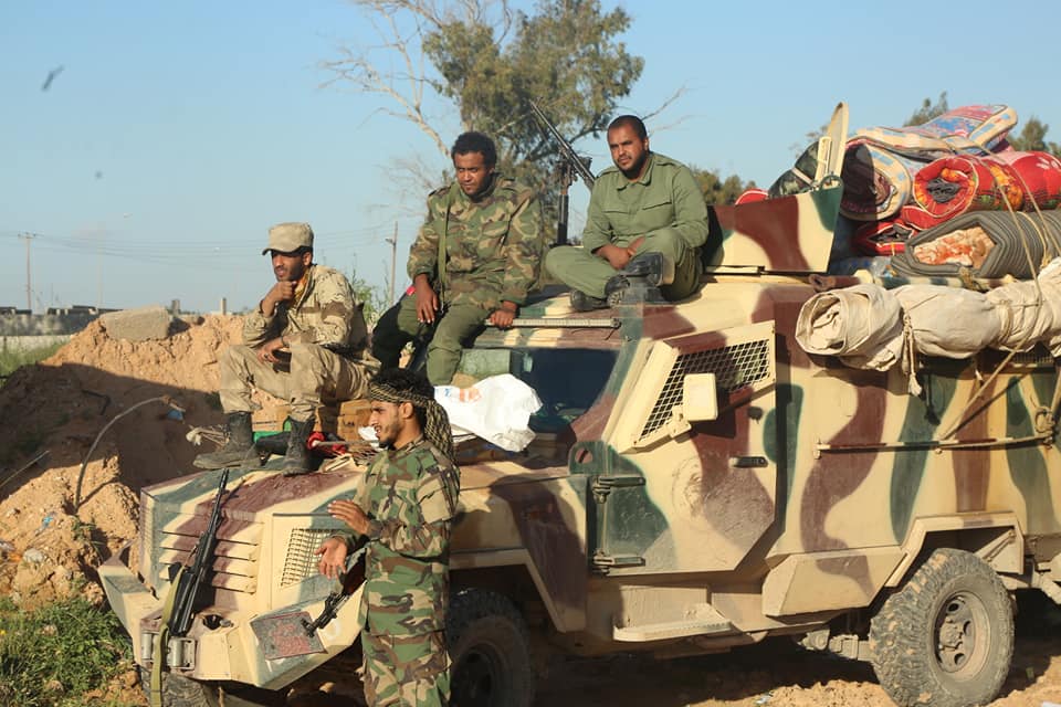 LNA units securing Wadi Al-Rabea bridge Southern East Tripoli   