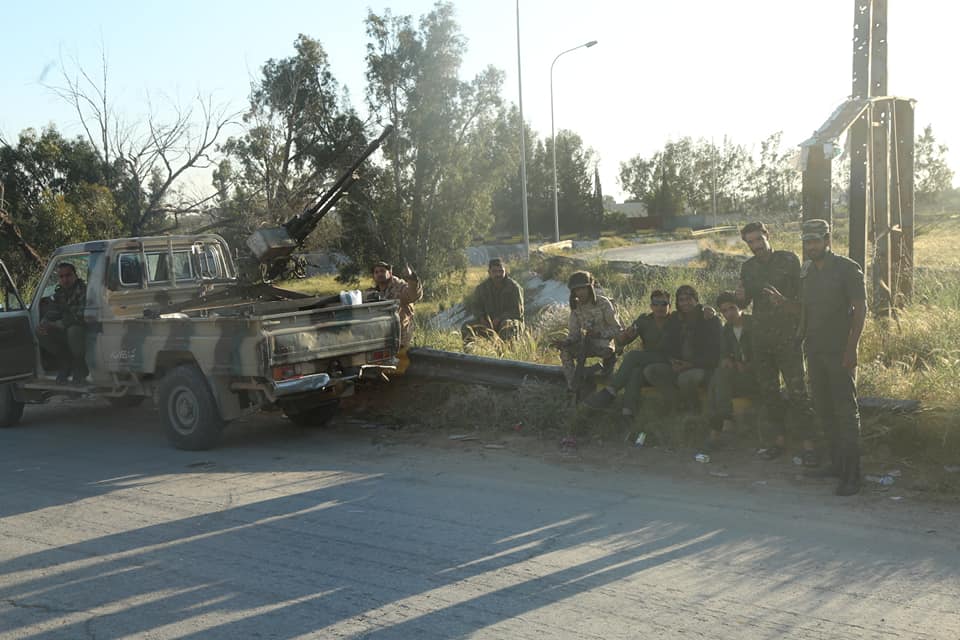 LNA units securing Wadi Al-Rabea bridge Southern East Tripoli   