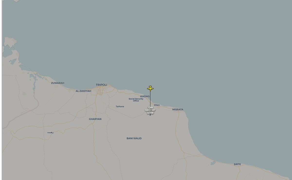 Egyptian Air Force C130 EGY1107 tracking over Libya   