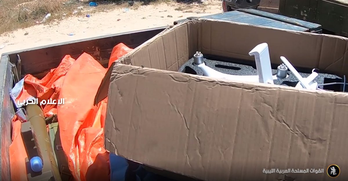 Libya- more photos from an LNA video showing the loot taken from GNA-linked forces, including several SA-7 MANPADS, a small commercial quadcopter and various vehicles from multiple Katibas   