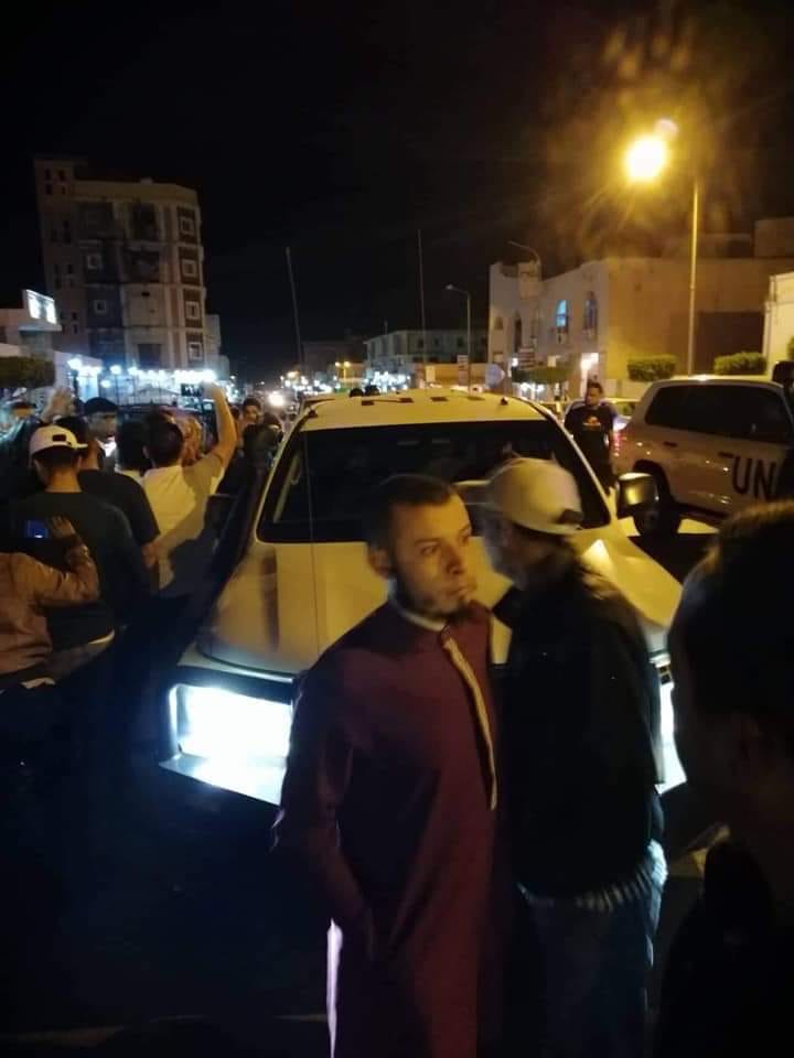 A group of protesters intercepts the convoy of UN mission in Libya while en route to Ras Ajdir border with Tunisia in Sabratha, a city loyal to Haftar. No further details were given.   