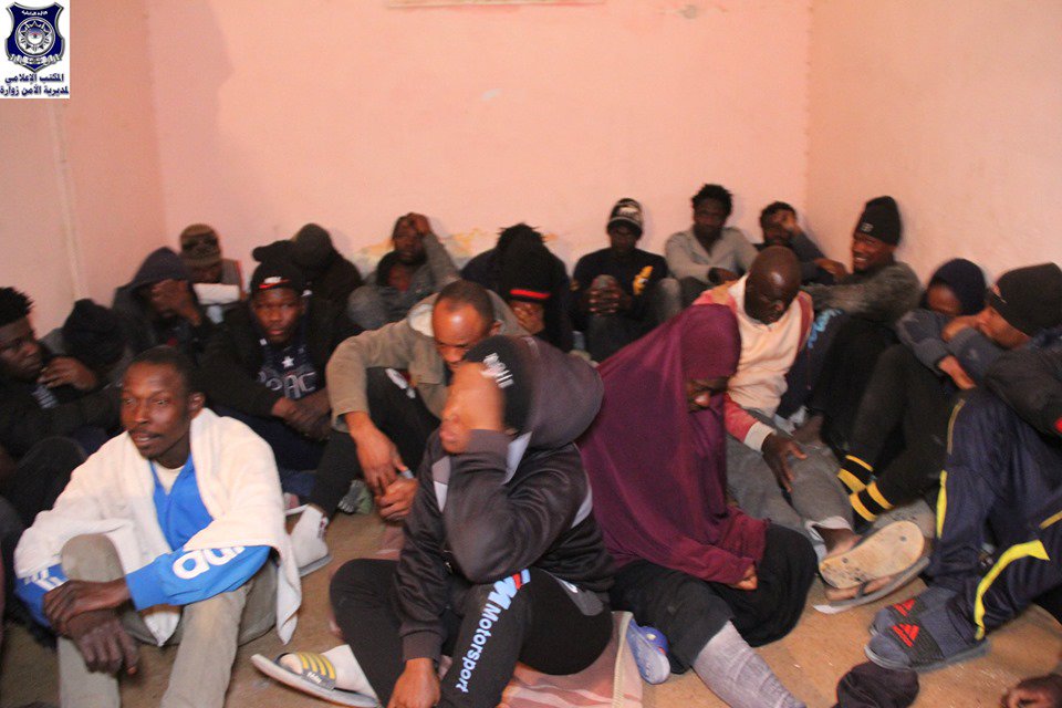 Police forces in Zuwara city raided a house on Wednesday night and arrested 46 illegal migrants, a day after the detention of 21 others, all were preparing to sail to Italy   
