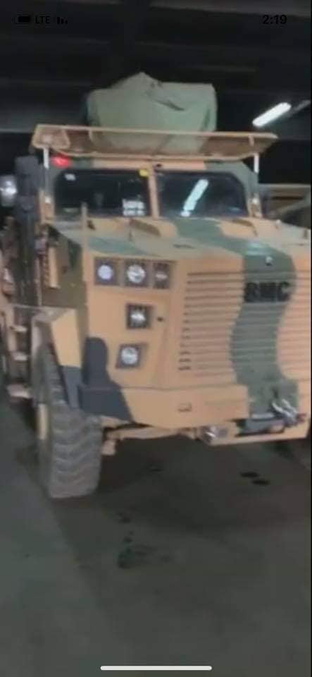 More photos for the arrival of armed vehicles from Turkey to Libya  the ship (Amazon GIURGIULESTI). They arrived at the port of Tripoli coming from the port of Samsun in Turkey.  Source: Pro-GNA FB accounts   
