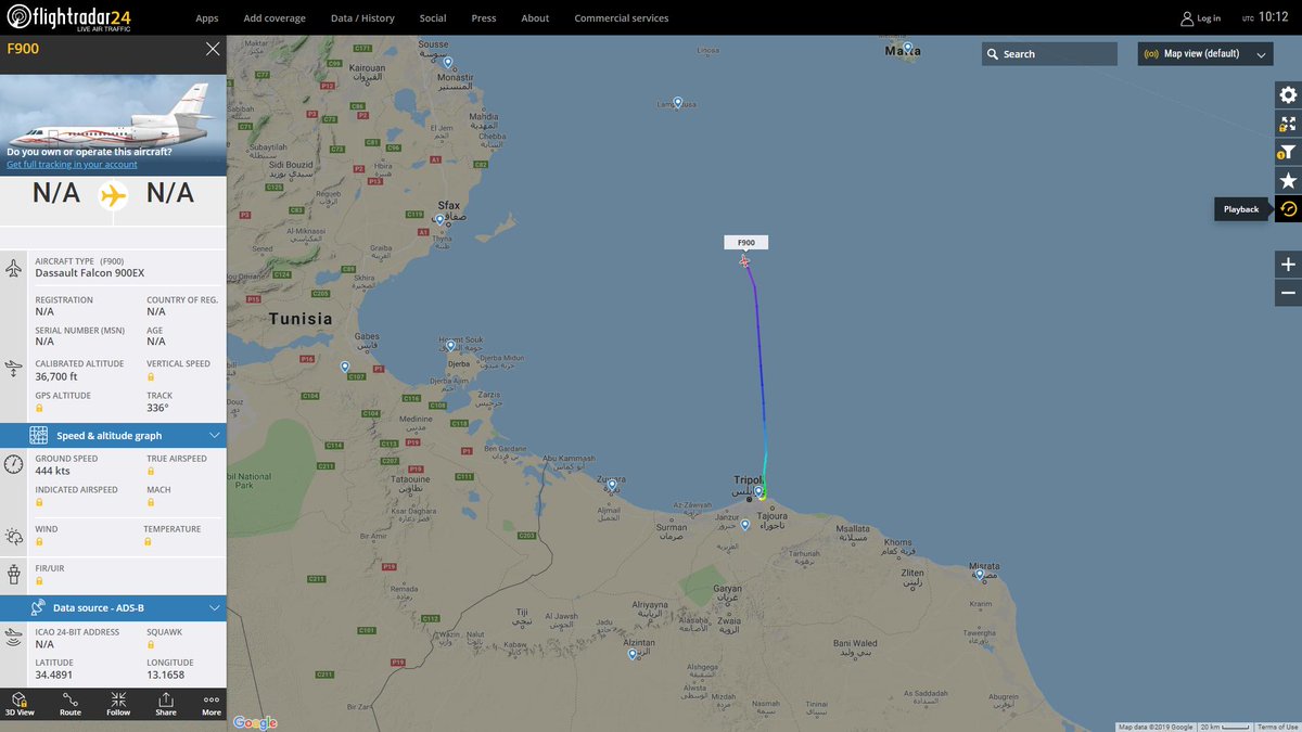 Compagnia Aeronautica Italiana SpA Dassault Falcon 900EX I-OUNI  Italian Secret Service airborne from Tripoli Libya   