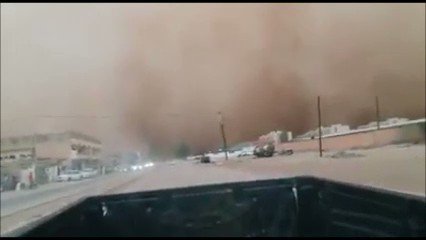 A dust storm blanketed the southern Libyan town of Murzuq on Wednesday   