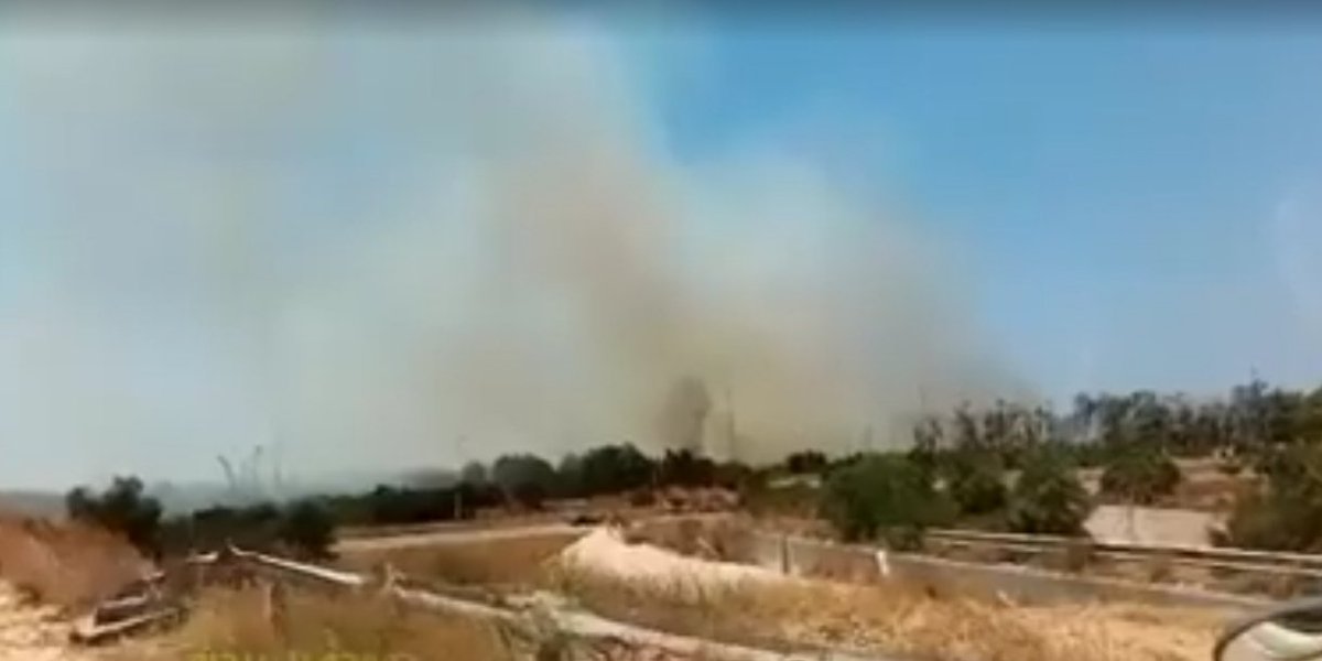 Tripoli: after being targeted by the Libyan air force last night camp smoke still rises from 27 base
