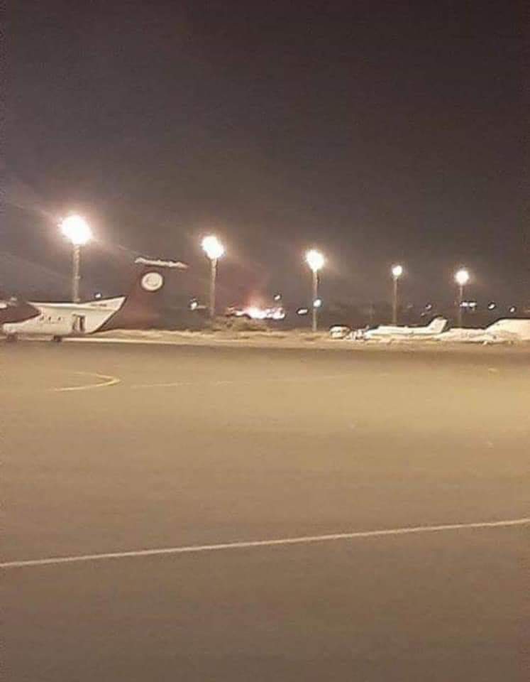 Libya- photos from today's LNA airstrike (2nd round in 2 days) targeting Mitiga International Airport in Tripoli   