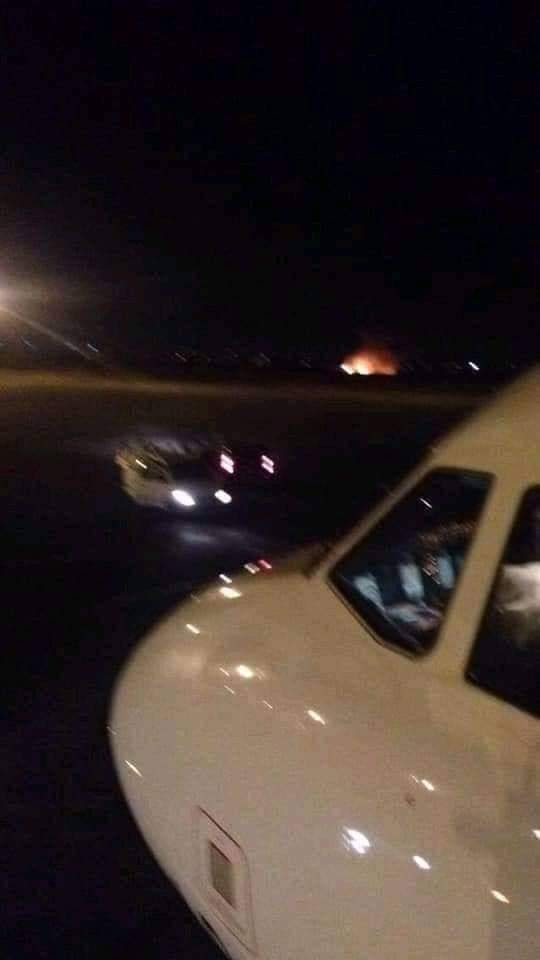 Libya- photos from today's LNA airstrike (2nd round in 2 days) targeting Mitiga International Airport in Tripoli   