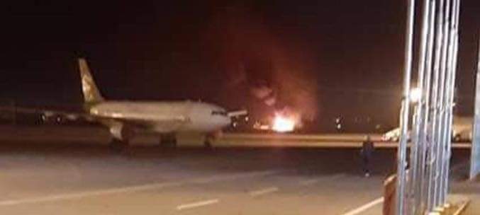 Libya- photos from today's LNA airstrike (2nd round in 2 days) targeting Mitiga International Airport in Tripoli   