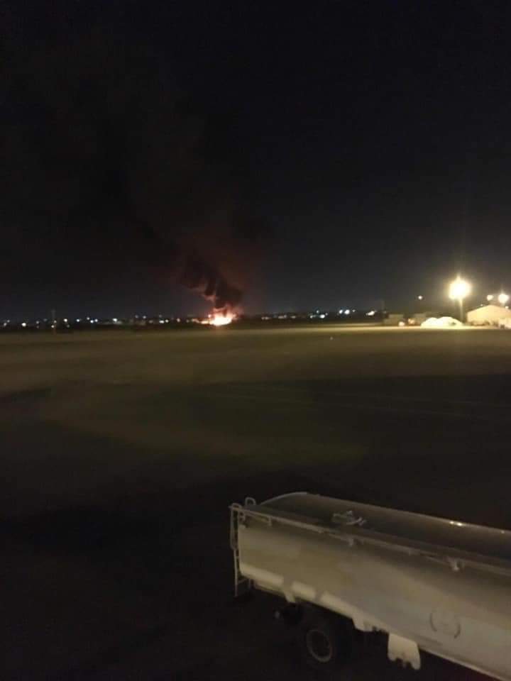 Libya- photos from today's LNA airstrike (2nd round in 2 days) targeting Mitiga International Airport in Tripoli   