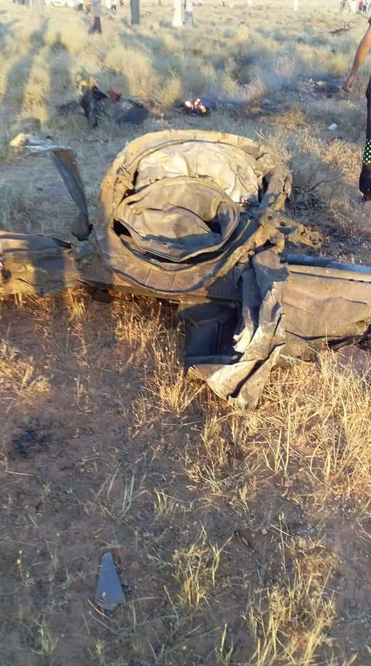 Images of debris of aircraft that was shotdown in Tarhuna