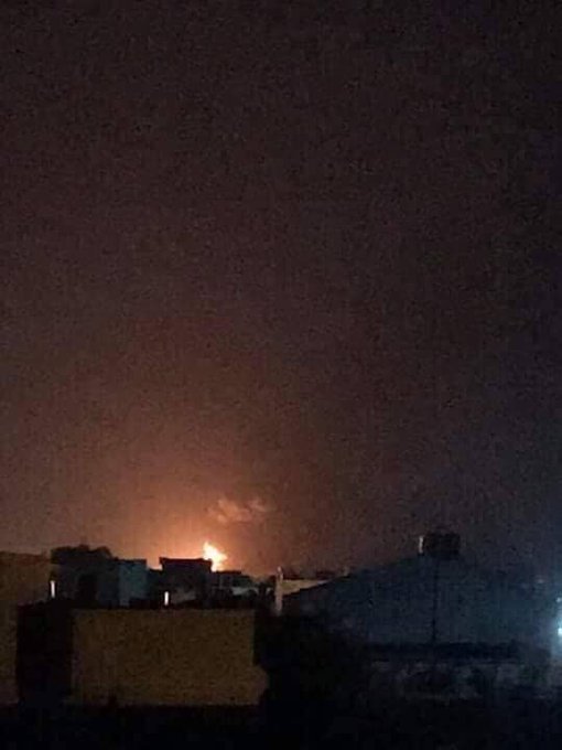 Libya- photos from last night's LNA (more likely UAE on behalf of) airstrike on Misrata Air College targeting an IL-76 cargo plane of company from Ukraine that delivered arms from Turkey