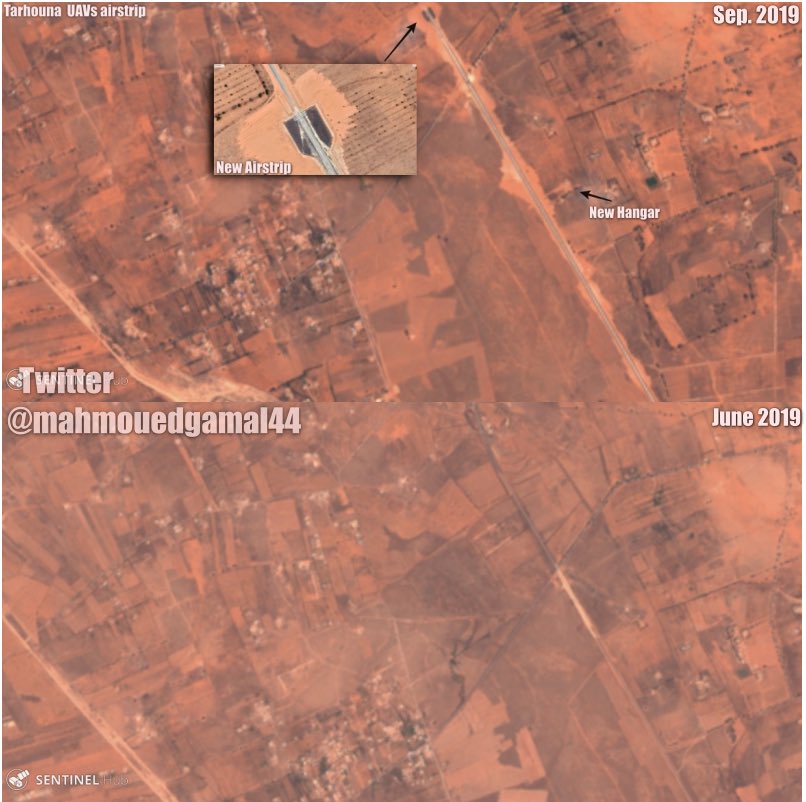 New Airstrip & Hangar were built in less than a month in Tarhouna city south of Tripoli in order to be used by the Emirate UAVs & Air tractors to provide close air support for LNA