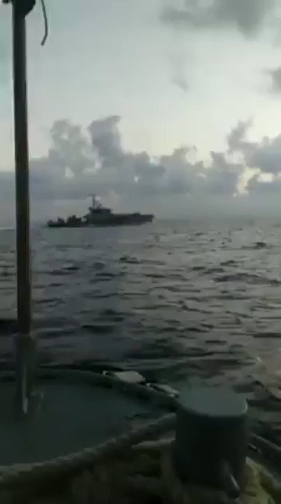 LNA video purportedly showing interception of naval vessel from Italy off the shore of Ras al-Hilal