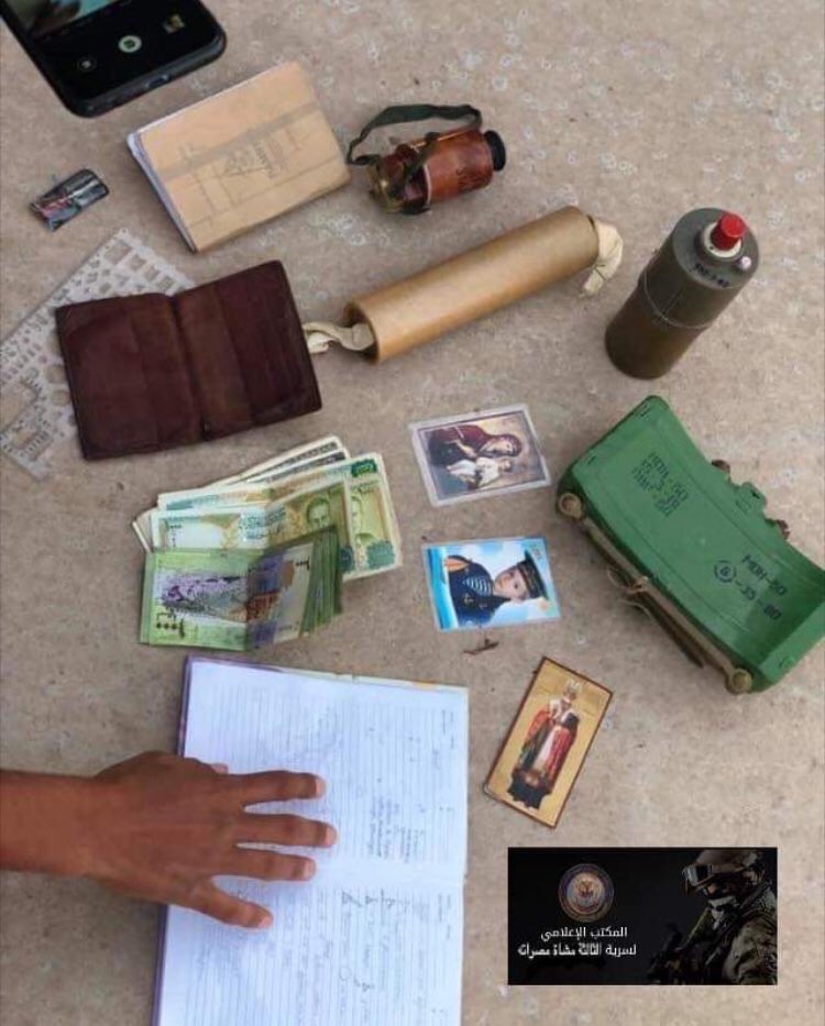 Russian guys phone and wallet were found after GNA airstrikes on a position on the front lines south to Tripoli