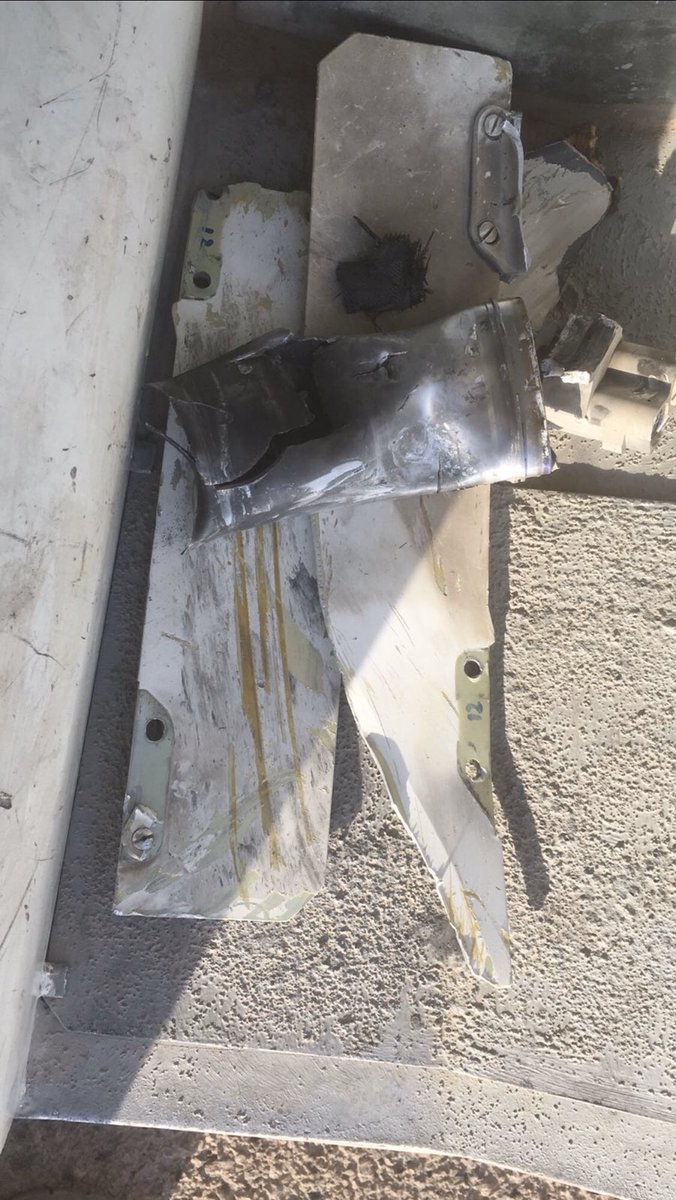 Fragments of a Blue Arrow 7 missiles launched by UAE Wing Loong on Misrata