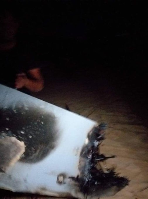 Additional footage from the UAV wreckage site in Tamina, just south of Misrata, including a frame from a video purportedly showing the GNA air defense system as it's firing its missile at the LNA UAV
