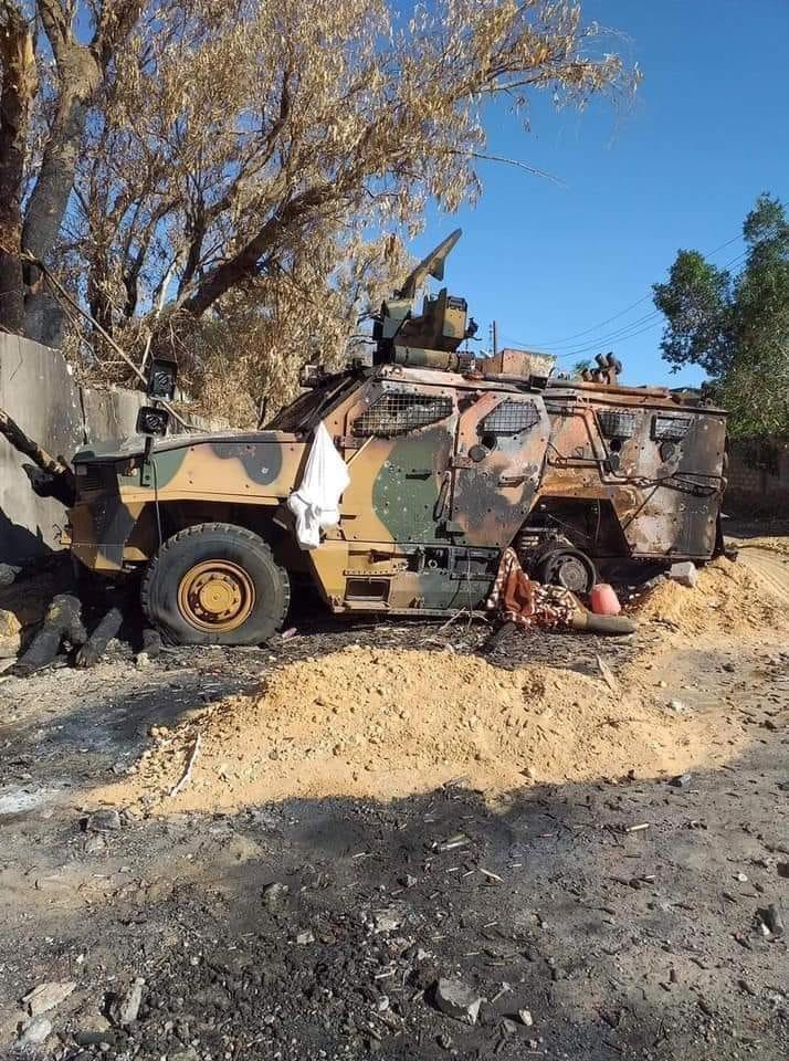 Libya- BMC Vuran, a newly produced 4X4 APC that was recently supplied by Turkey to GNA, destroyed south of Tripoli and captured by the LNA