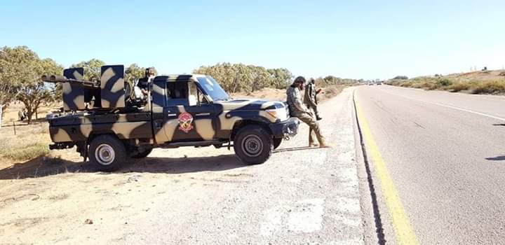 The first and second company of the 128th Battalion of the LNA Forces is now advancing and stationing in Al Arbain area east of Sirte
