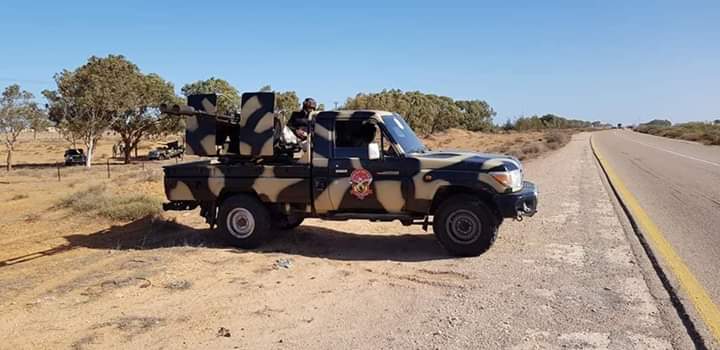 The first and second company of the 128th Battalion of the LNA Forces is now advancing and stationing in Al Arbain area east of Sirte