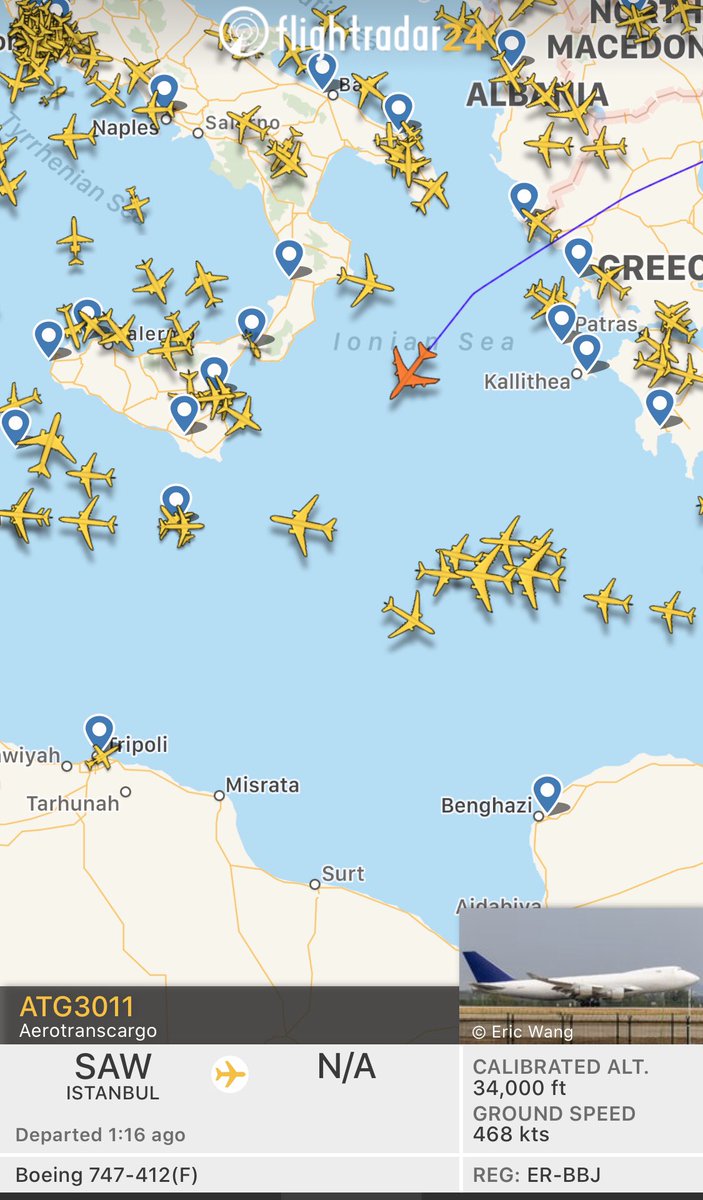 Aerotranscargo 747-412(F) ATG3011 ER-BBJ Departed Istanbul & heading to Misrata Libya