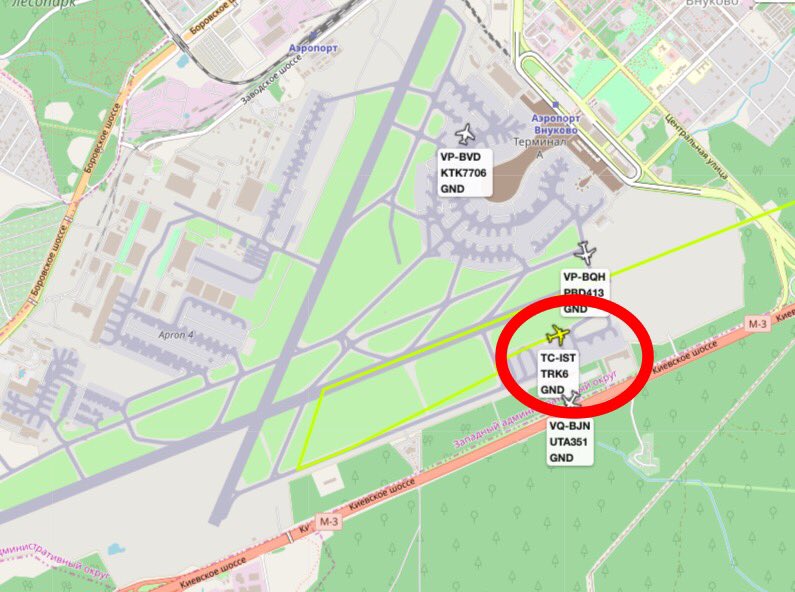 Turkish Government Airbus ACJ319 133X flew from Istanbul Atatürk to Moscow Vnukovo. Turkish delegation is in the plane.