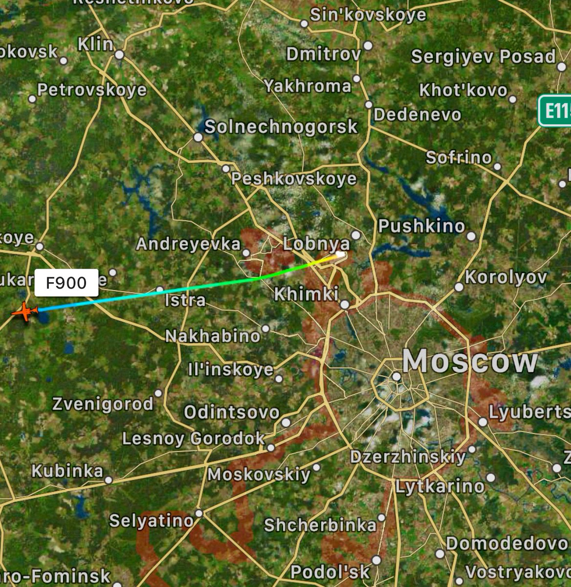 Libya crisis / Moscow talks: Haftar's Dassault Falcon 900  departed Moscow Sheremetyevo and currently is flying SW, towards western Europe
