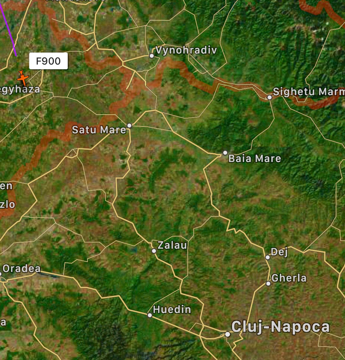 Haftar's Dassault Falcon 900 departed Moscow Sheremetyevo & is   flying S/SE through Romanian airspace. Possible to Egypt