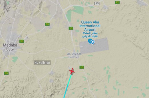 Haftar is in Amman: Moscow talks on Libya collapsed. Haftar's Dassault Falcon 900 flew from Moscow Sheremetyevo, first to Amman Queen Alia but then changed airport to Amman Marka (Avoiding Turkish airspace, the plane flew a longer route)